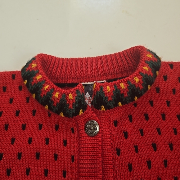 Dale Of Norway Womens Nordic Red Patterned Cardigan Size L Beauty!! - Picture 5 of 12